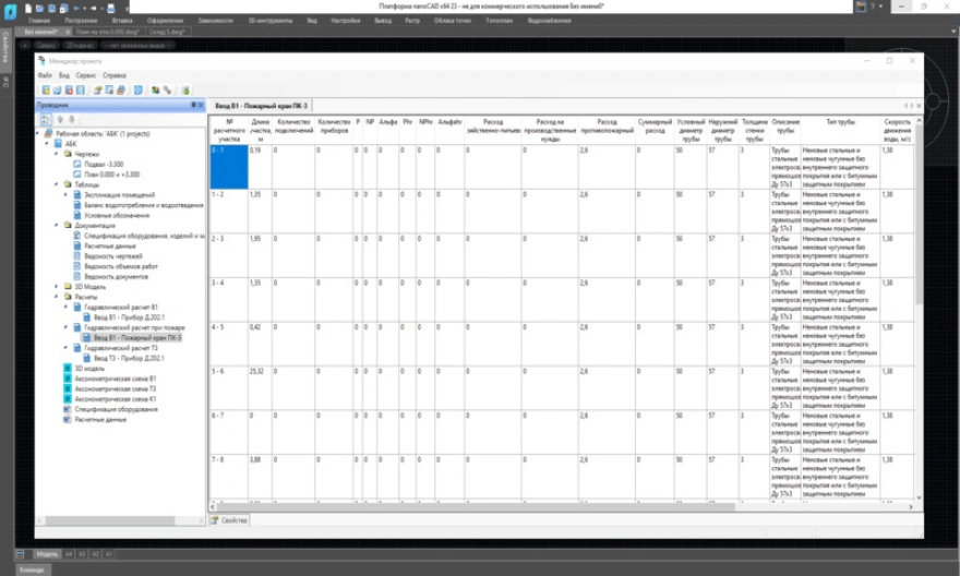 Расчет противопожарного водопровода1